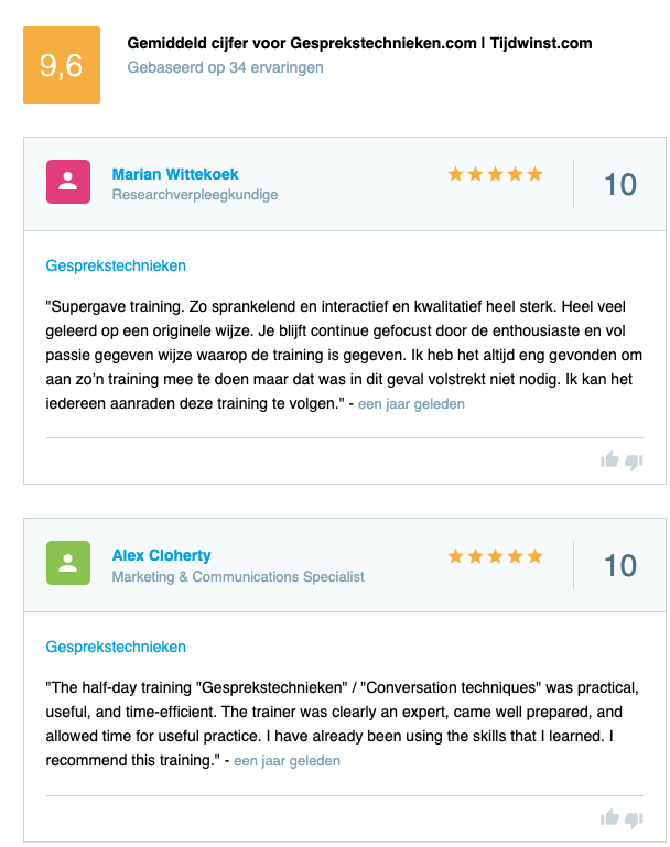 review tijdwinst.com gesprekstechnieken cursus